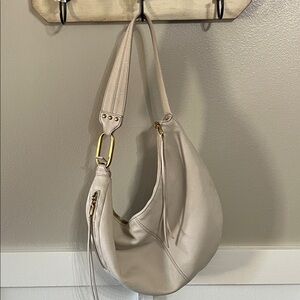HOBO Chosen Bag, cream White Leather Shoulder Medium EUC